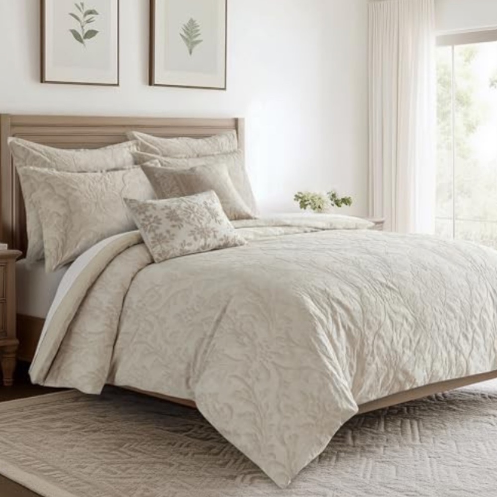 Levtex Home - Alessio Beige Comforter Set - King Comforter +Two King PillowCases - Picture 3 of 5